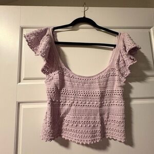 Sincerely Jules Light Purple Crochet Blouse